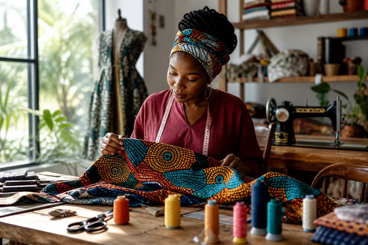 Vêtement en wax coloré avec options d'achat en ligne sécurisées